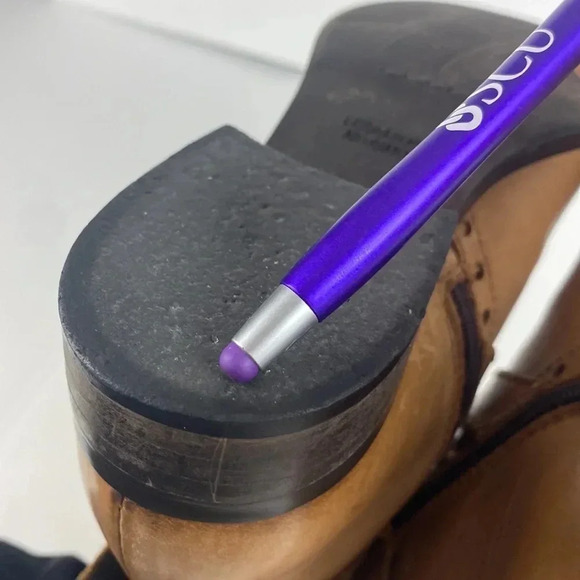 Brown tan genuine leather eyelet buckle low heel round toe ankle bootie sz 36 - Picture 13 of 17